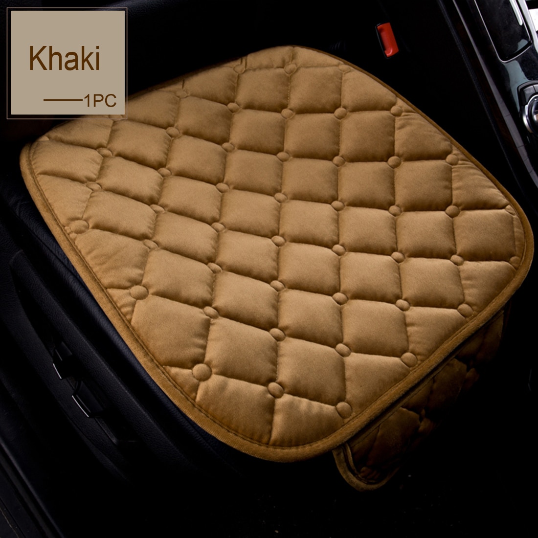 Dewtreetali Velvet Front Car Seat Cover Breathable Winter Seat Cushion Protector Auto Accessories Car styling Universal for Cars: Khaki
