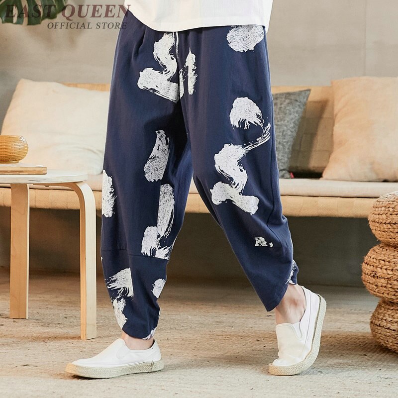 Pantalones chinos Hippie para hombre, pantalón de chándal con estampado de cintura elástica, estilo Harajuku japonés, informales, K2923: 1 / L