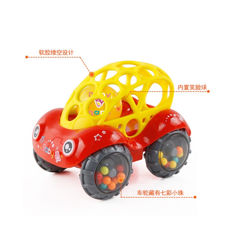 1pc baby plastic niet-giftige kleurrijke dieren hand rinkelen schuddende bel auto rammelaars speelgoed muziek handbel voor kinderen kleur willekeurig