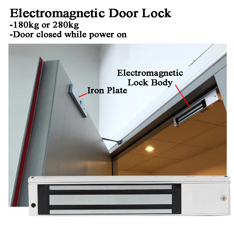 12V Electric Door lock Gate Opener Access control kit 280kg ZL Bracket Office/Factory/Garage Electromagnetic lock Invisible