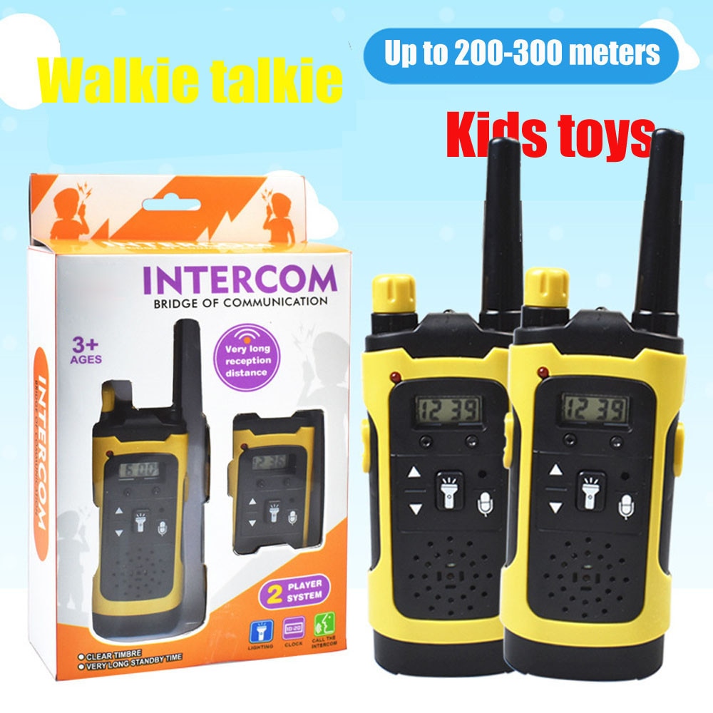 Trådlösa walkie talkie leksaker 2 st fjärrintercom elektronisk leksak bärbar lång mottagning avstånd walkie talkie barn  h1125