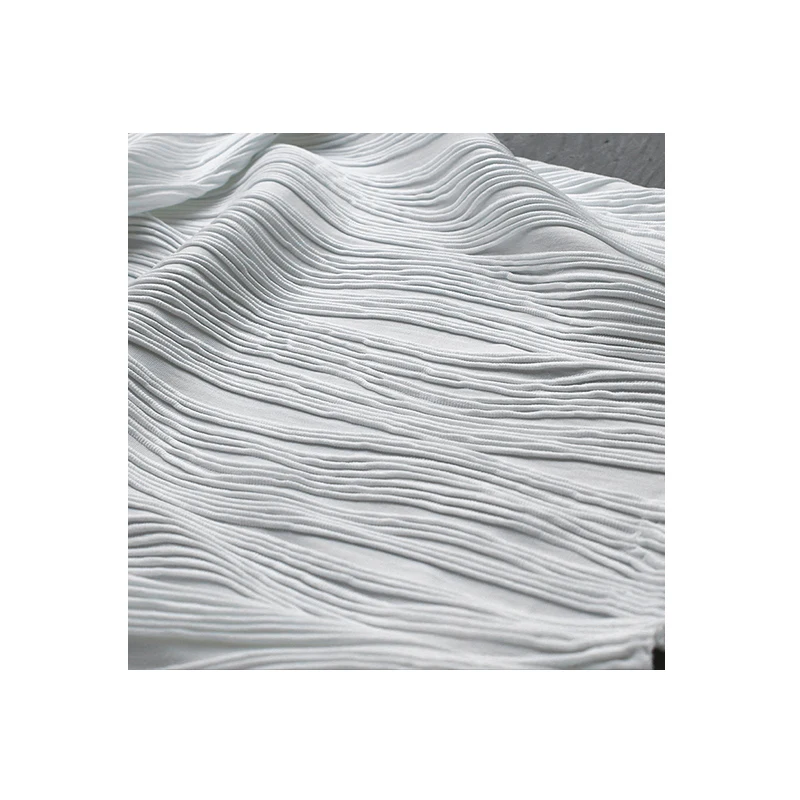 Zwart En Wit Driedimensionale Textuur Jacquard Getextureerde Stof Zachte, Huidvriendelijke Strepen Kleding High-End Designerstoffen
