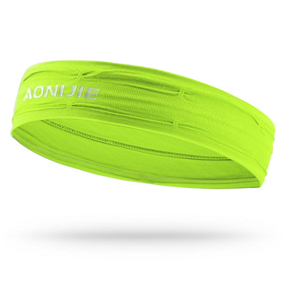 Aonijie Workout Hoofdband Antislip Zweetband Wrist Band Zachte Rekbare Bandana Running Crossfit Yoga Fitness Running E4086: Neon Green