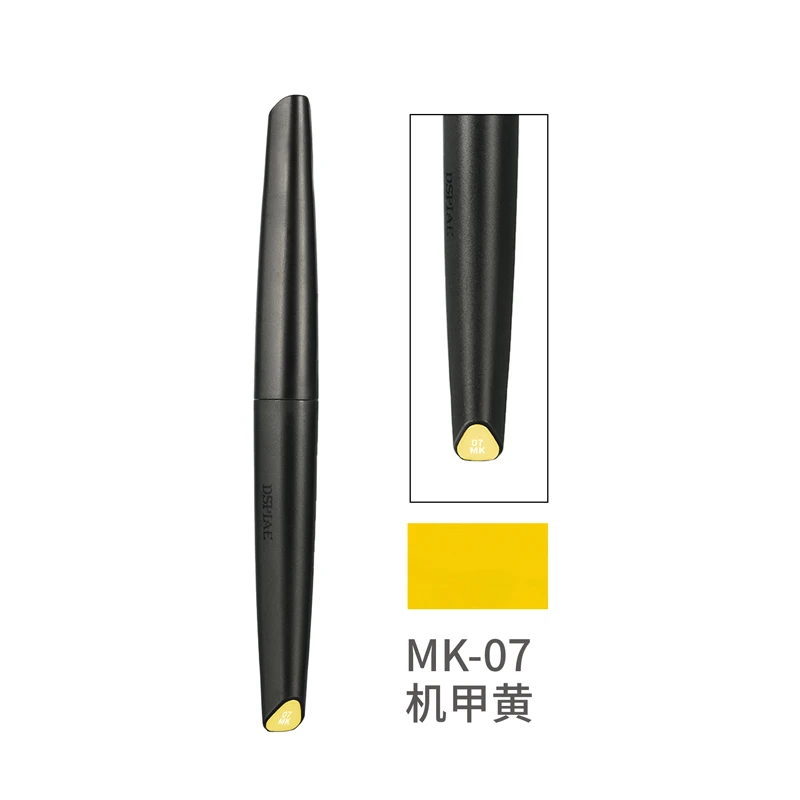 DSPIAE Marker mit weichem Kopf auf Wasserbasis, MK/MKM/MKF-Serie, Basis/Metall/fluoreszierender Farbmarkierungsstift, Pinselmodell-Malstift: Gelb Blau