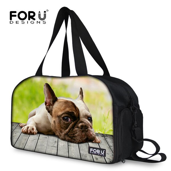 Carino Donne Della Borsa Dei Bagagli di Animale Domestico del Cane Del Gatto di Stampa Delle Donne Carry Sulla Borsa Da Viaggio Portatile di Grande Capacità Borsone Tote Weekend Durante La Notte borsa: CA4963T