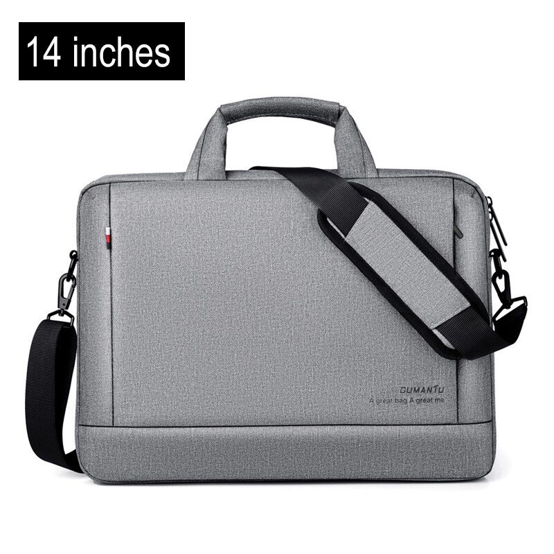 Unisex Oxford Aktentasche Laptop Taschen Business Büro Handtaschen Dokumente Lagerung Tasche Einfarbig Wasserdichte Reisetaschen XA755ZC: 14inch Light gray