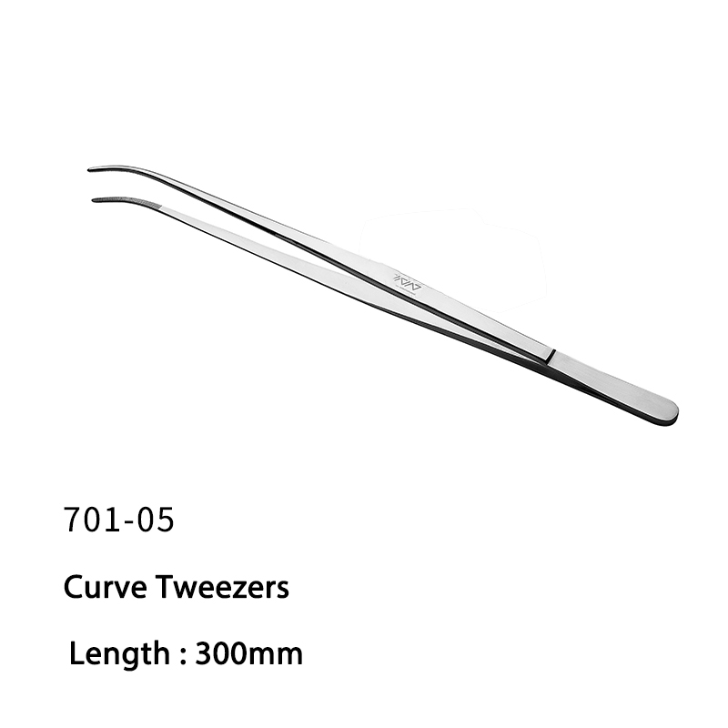 VIV-tijeras para plantas acuáticas de acero inoxidable, pinzas, herramienta de limpieza, ADA: Plata