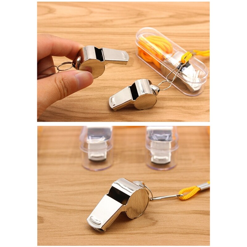 Edelstahlpfeife mit verstellbarem trageband für outdoor-sportarten, lauter, klarer pfiff, rostfrei, für schiedsrichter und andere einsatzkräfte.