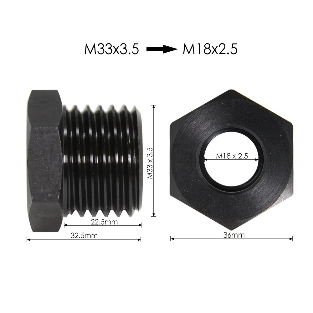 Adaptador de husillo de cabezal de torno, rosca de 1 ”/8TPI M33 x3.5 mm M18-2,5mm, inserto de mandril, torneado de madera, accesorios para herramientas de carpintería: M33x3.5 to M18x2.5
