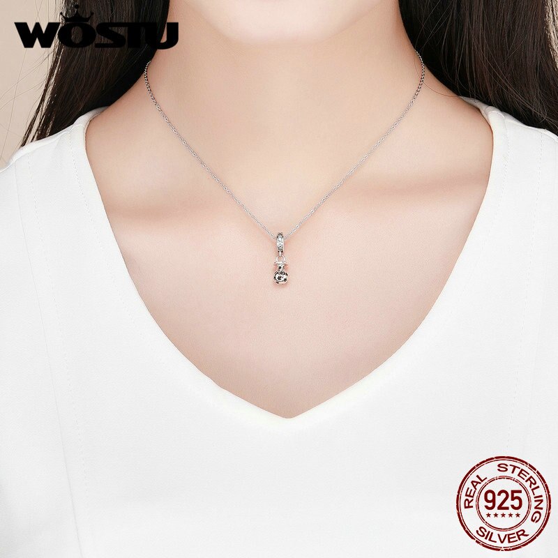 WOSTU Real 925 Sterling Silver Cute Nipple Trendy Charms fit Bead Woman Bracelet Necklace DIY Jewelry Making CQC891