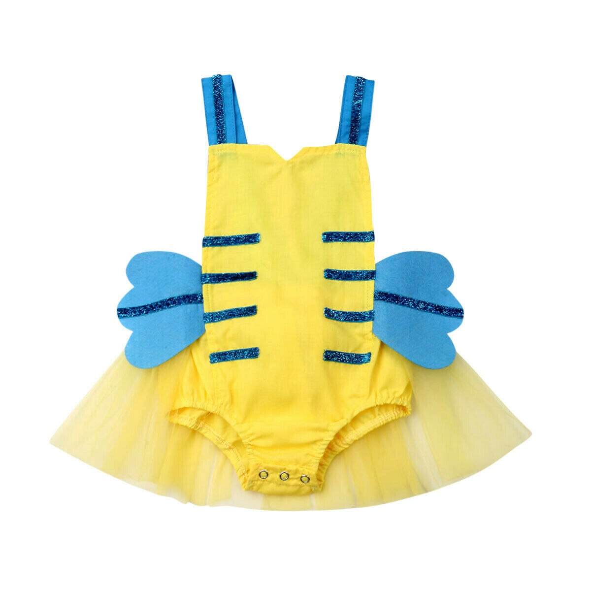 Infant Baby Girls Boys Cute Bodysuit Sleeveless Lace Honeybee Jumpsuit Cartoon Set