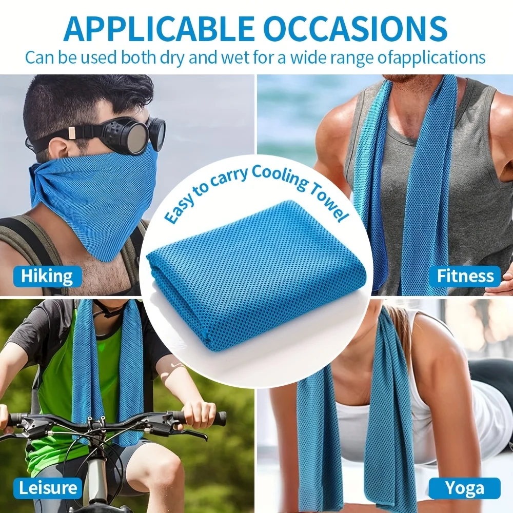 30×80cm Draagbare op fles gemonteerde sneldrogende handdoek Gym Sport Zweetabsorberend Koude sensatie Snelle ijshanddoek Zwemmen Strandhanddoeken