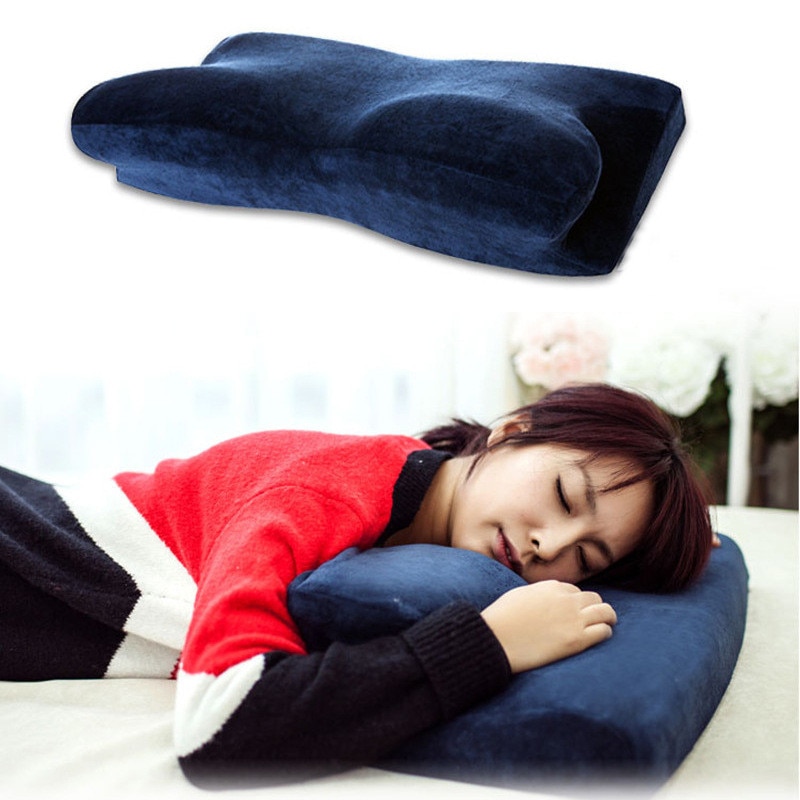YRHCD Style Slow Rebound Memory Cervical Pillow Horn shaped Orthopedic Neck protection Pillow size in 60x30x13cm