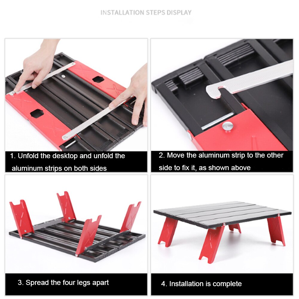 Outdoor Mini Folding Table Camping Tent Table Camping Portable Coffee Table Home Bed Computer Table Aluminum Table
