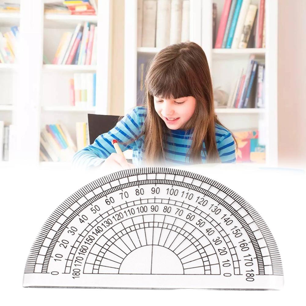 10pcs Plastic Protractors 180 Degree Protractor Angle Math For Students Ruler Stationery Protractor Tool School Supplies H7V2