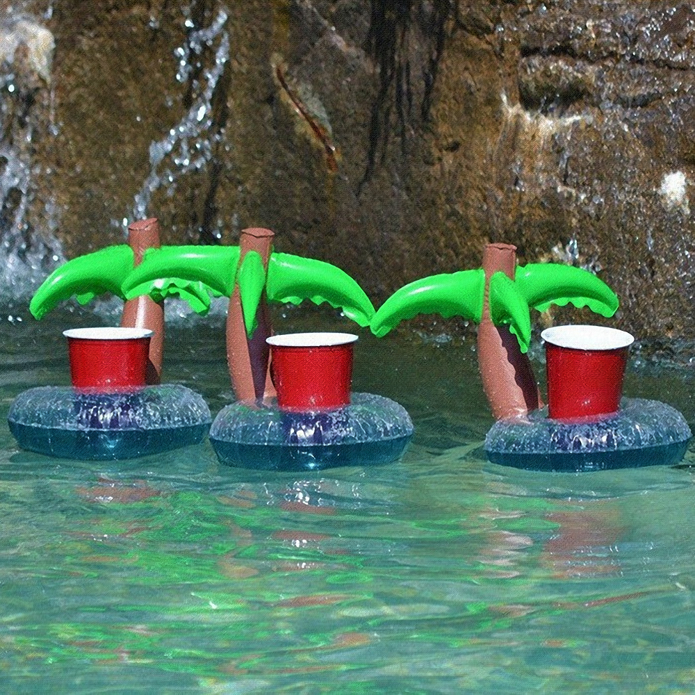 Porte-gobelet gonflable en forme de crabe cerise, 1 pièce, porte-boisson, flotteur de piscine, refroidisseur de bière, jouet de piscine, sous-verres flottants