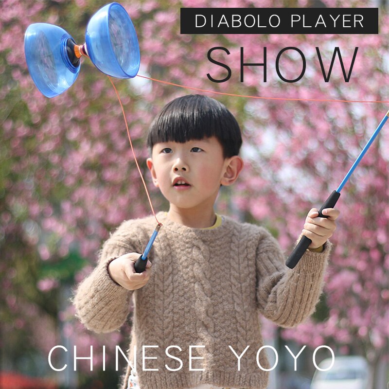 Chineseyoyo lager diabolo jonglering leksaker diabolo set packning 6 färger att välja med string bag