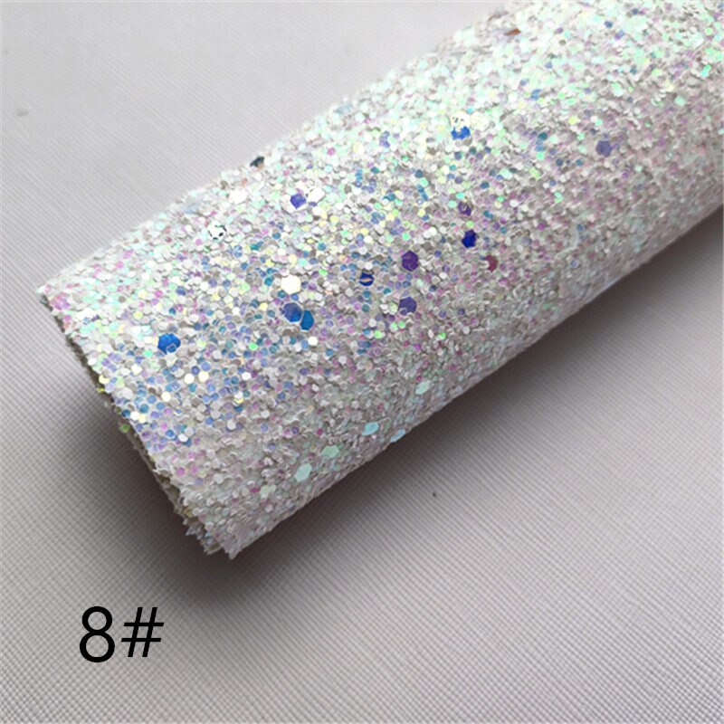 20*33cm A4 sheet shiny solid colors chunky glitter sheet for bow and bag: 8