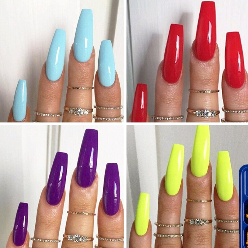 Uñas postizas de plástico para manicura, 100 Uds.