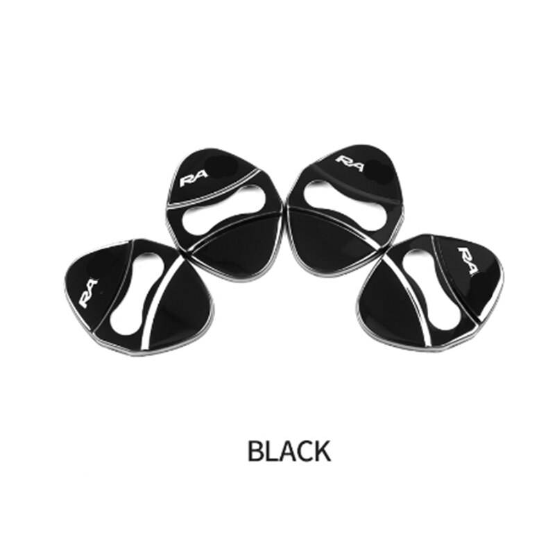 Car Stainless Steel Door Lock Protective Cover For Toyota RAV4: black