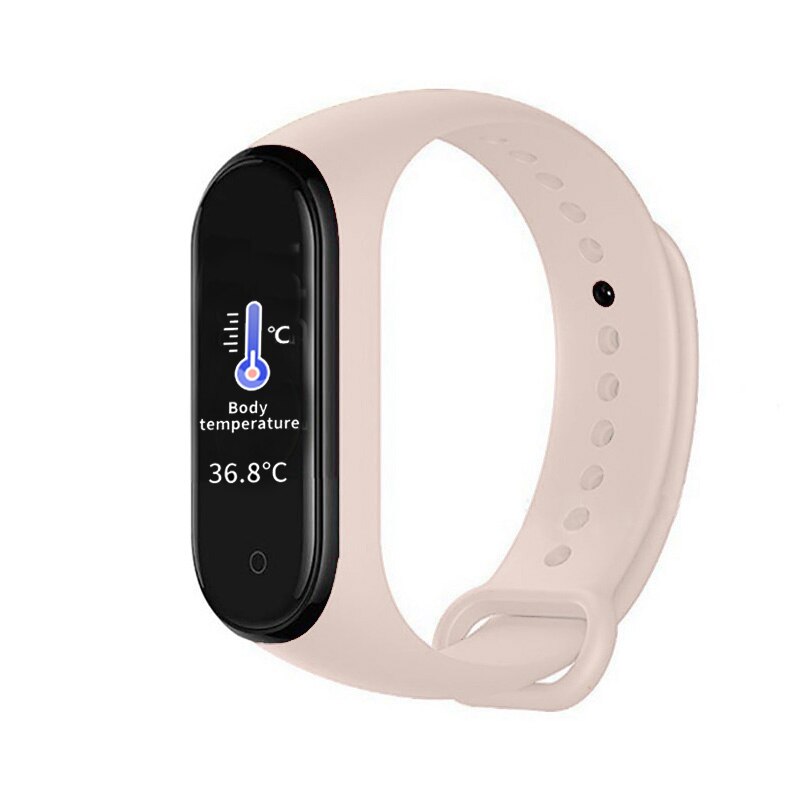 M4 versione di Aggiornamento Del Corpo Termometro Braccialetto M4 Misura Pro Salute Intelligente Banda M5 Bluetooth di Chiamata/Musica di Fitness Tracker Orologio: M4 Pro White