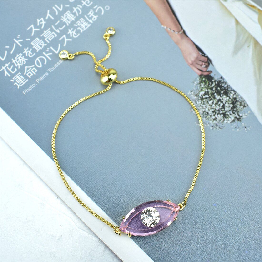 Turkije Evil Eye Armband Dames Crystal Zirkoon Eenvoudige Temperament Sieraden: 19