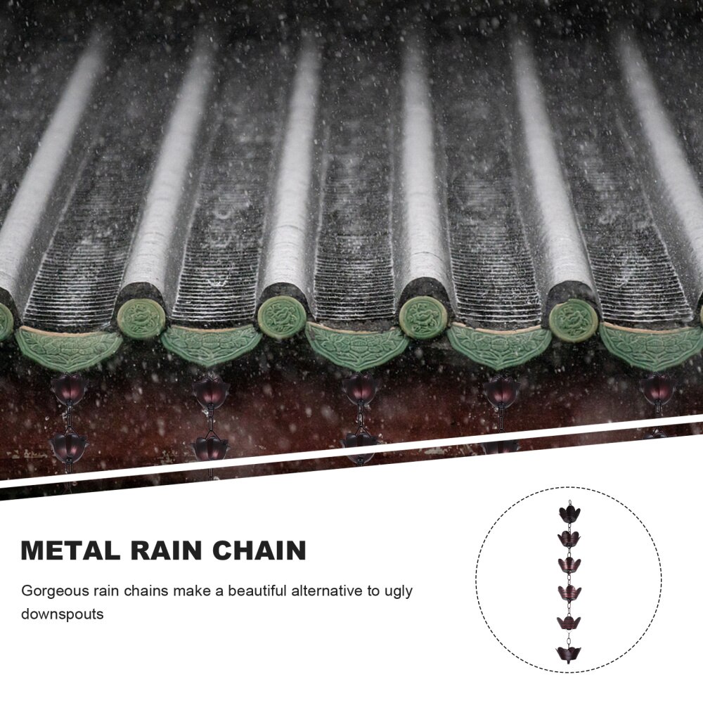1m Universal Roof Corner Rain Chain Metal Rain Catcher Garden Accessory