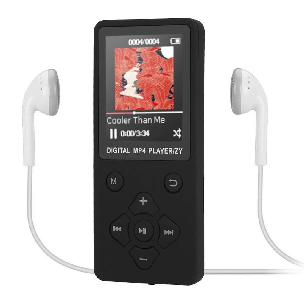 EPULA lecteur MP3 Portable écran couleur diamant bouton lecteur MP3 Support FM Radio enregistrement vidéo film externe mémoire TF carte: BK