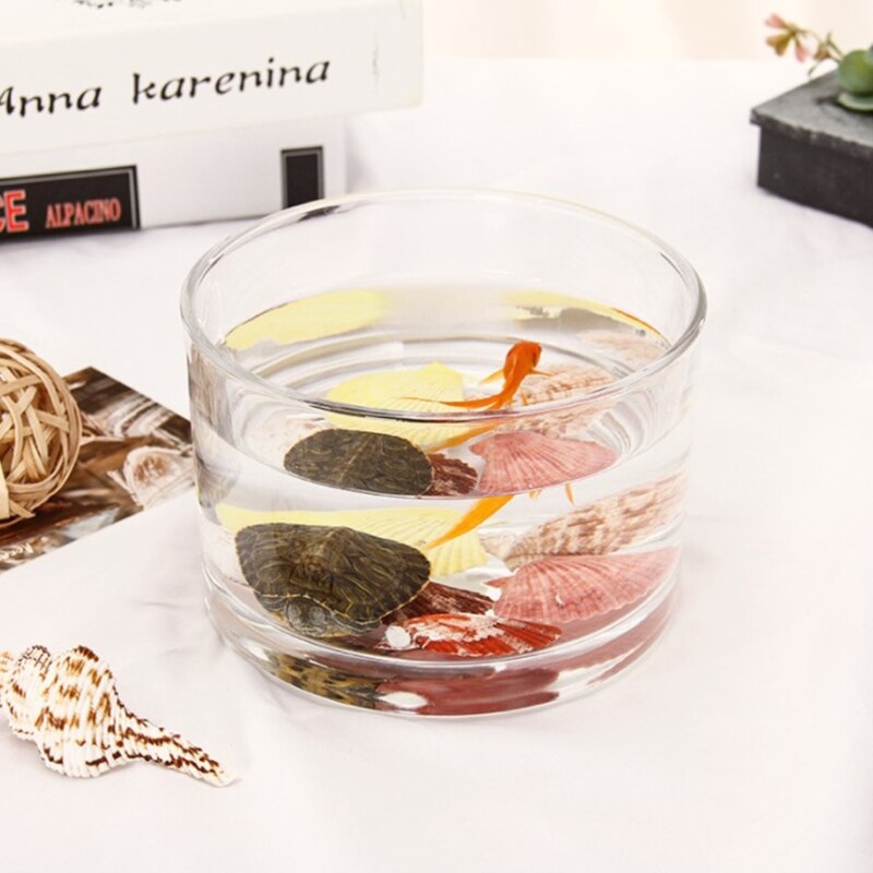 Glass Fish Bowl Clear Vase Cylinder Transparent Fish Tank Desktop Aquariums for Home Decor 3 Sizes Party Supplies