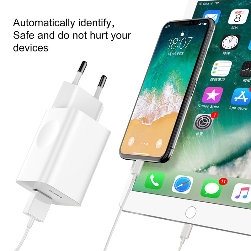 Baseus 24W Quick Charge 3.0 Usb Charger Ac Adapter Voor Draadloze Oplader Reizen Mobiele Telefoon Oplader Voor Iphone X xs Samsung S8