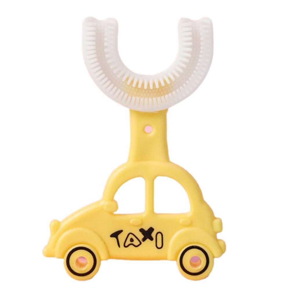 Children Toothbrush Portable Kids Toothbrush Eye-catching Labor-saving Cleansing Massage Infant Toothbrush Baby Supplies: YELLOW