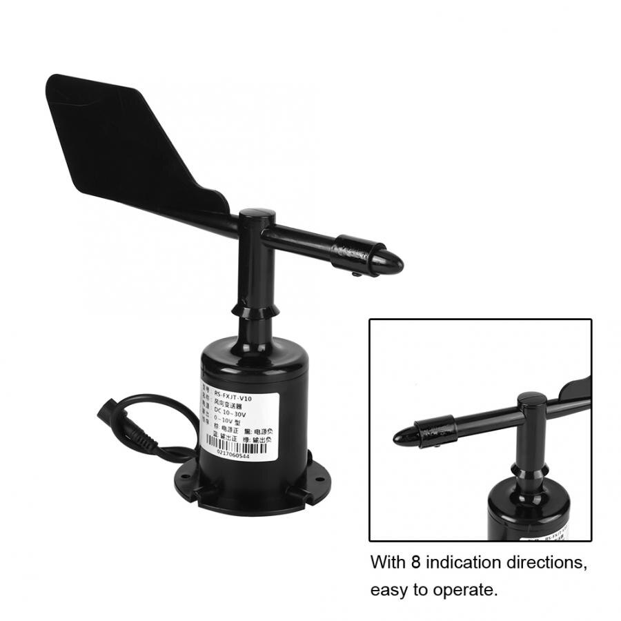 Sensor de viento de jardín, 0-10V, 8 direcciones, salida de señal ambiental, Sensor de anemómetro de viento de policarbonato