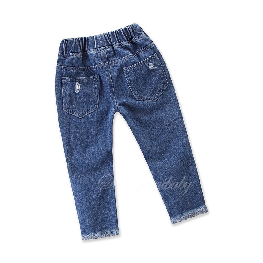Jean déchiré bleu pour filles | Pantalons d'été