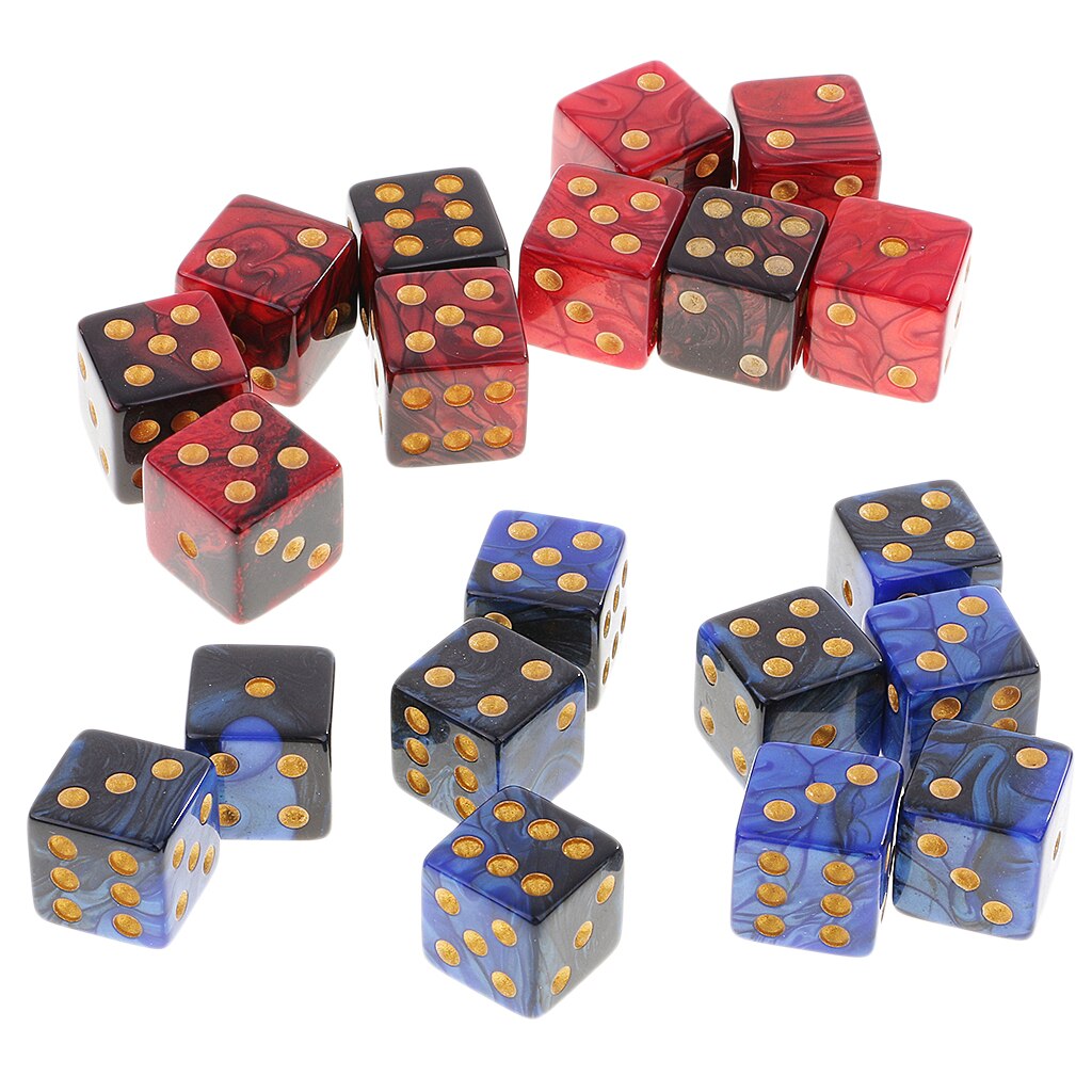 20x 16mm Opaque Six Sided Spot Dices D&D RPG MTG Game Casino Accessory