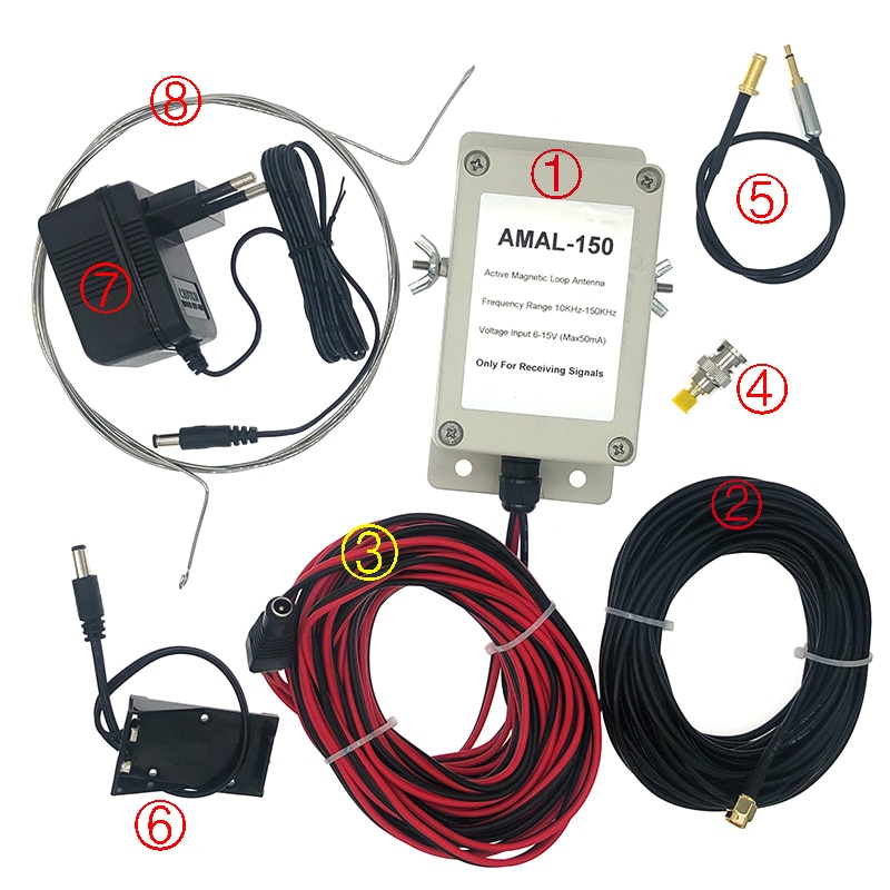 Gain réglable à faible bruit Ant 100kHz-30MHz mieux que MLA-30 antenne magnétique Active de boucle de Radio d'ondes courtes de l'antenne HA SDR de boucle