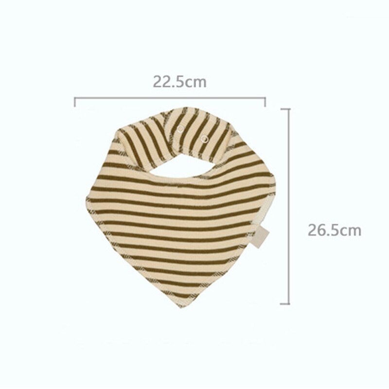 Baby Bibs Infant Soft Cotton Bib Newborn Solid Color Stripe Snap Button Triangle Saliva Towel Boy Girls Feeding Drool Burp Cloth