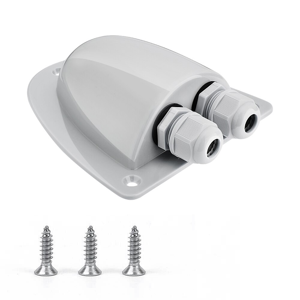 Wodoodporny ABS słoneczny podwójny kabel wejściowy dławik zakrzywiony złącze kablowe dla wszystkich typów kabli od 6mm robić 12mm dla łodzi kempingowej Rv: podwójnie