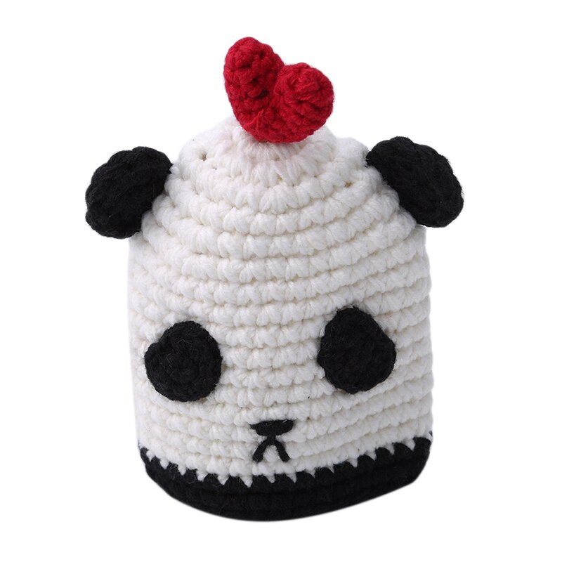 Kids Girls Cartoon Mini Key Wallet Holders Bags Drawstring Keychain Holder Hand-woven Cute Key Holders: panda