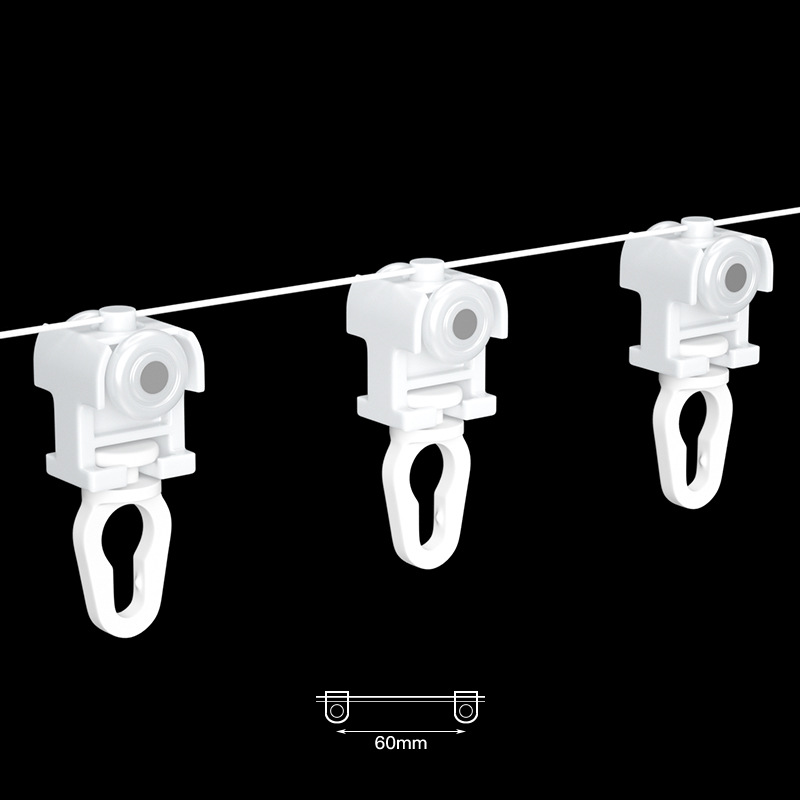 S Fold Snake Wave Curtain Line Runner , S Wave Curtain Rails Hook Used For Manual Rails,Electric Rod With Wheels: WHITE / 103-190cm
