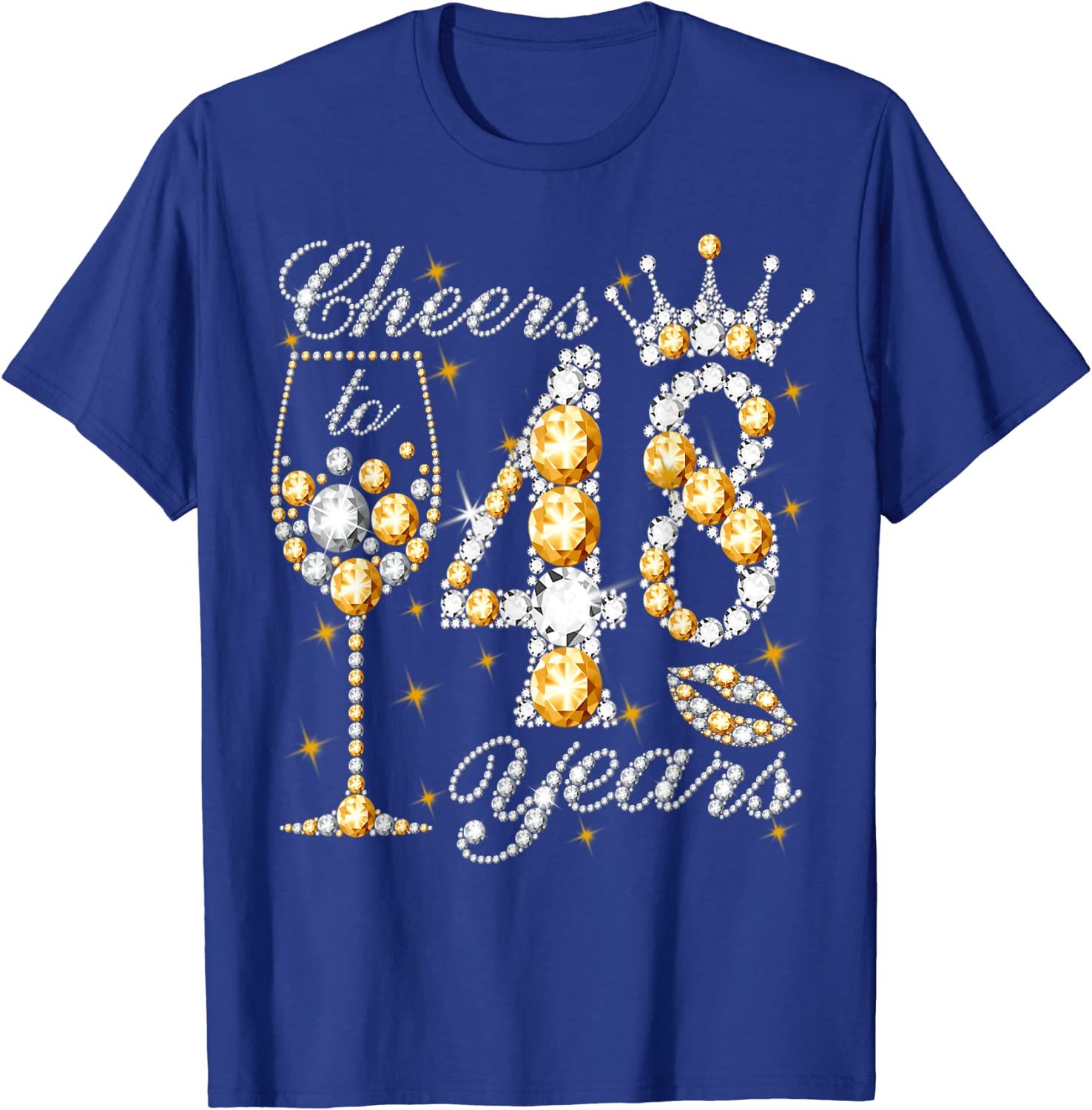 Proost Op 48 Jaar Oud Gelukkig 48th Verjaardag Koningin Drinken Wijn T-shirt Moederdag Vrouw Mama Gezegden Citaat grafische Tee Tops