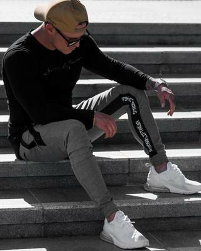 M-XXL Men Long Casual Sport Pants Gym Slim Fitness Trousers Running Joggers Bodybuilding Workout Skinny Sweatpants