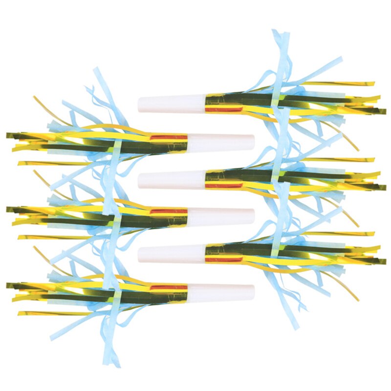 10 Stks/set Partij Klapband Fluitjes Grappige Fluitjes Kids Verjaardagsfeestje Supplies Papier Kwastje Blazen Draak Juichen Rekwisieten