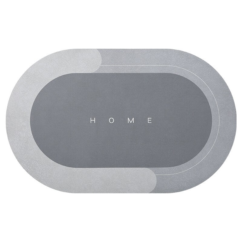 Super Absorberende Vloermat Sneldrogend Badkamer Tapijt Keuken Olie-Proof Napa Huid Bad Mat Moderne Eenvoudige Niet-slip Vloermatten: Oval Light grey / 50x80cm