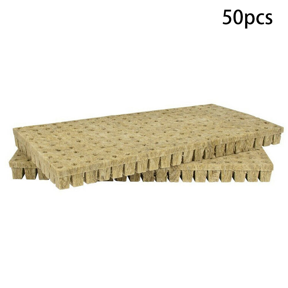 Garden Media Greenhouse Compress Base Rockwool Cubes Mini Soilless Cultivation Blocks Ventilative Multifunction Hydroponic Grow: 1Inch 50pcs