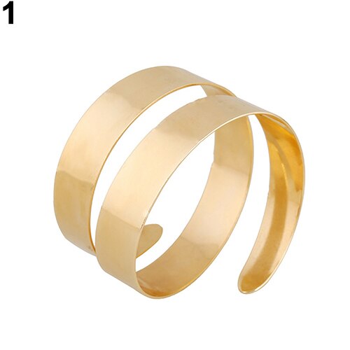 Women's Punk Simple Coiled Spiral Upper Arm Cuff Armlet Armband Bangle Bracelet