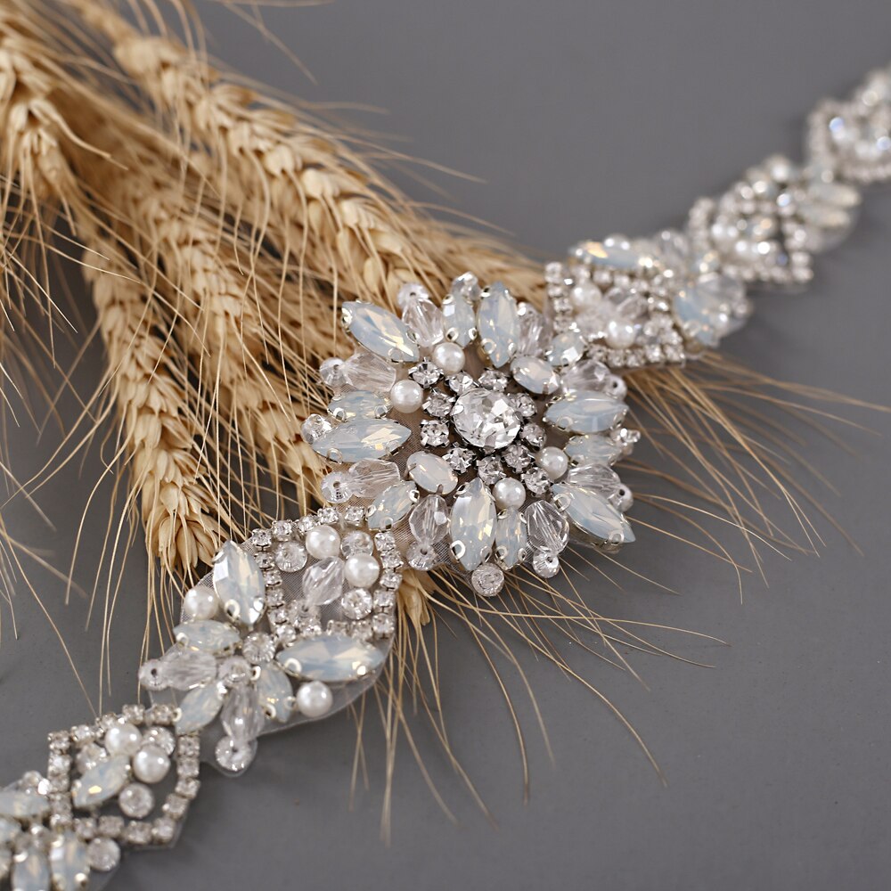 Trixy S408 Opaal Bruids Riem Voor Jurken Kristal Kralen Riem Voor Vrouwen Bruid Bruidsmeisje Jurk Sash Party Formele riemen