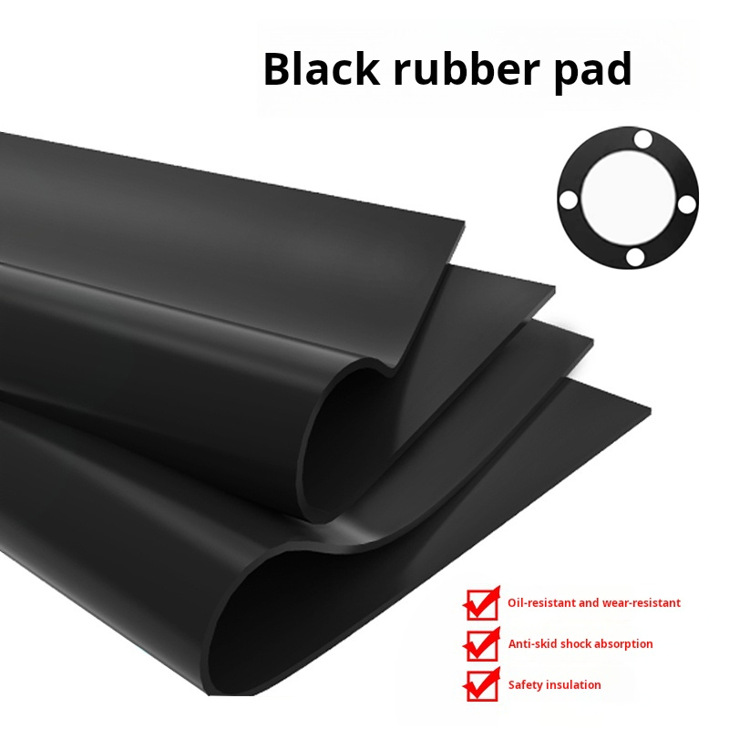 Almohadilla de goma resistente al aceite, resistente al desgaste, placa de goma antideslizante, almohadilla aislante negra, caucho industrial que absorbe los golpes