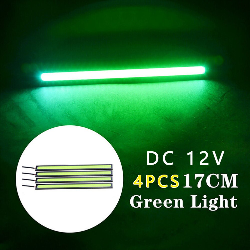 4 Stuks Dc 12V Led Drl Dagrijverlichting Strip Fog Cob Auto Rijden Lamp Groene Auto Styling Accessoires uiversal