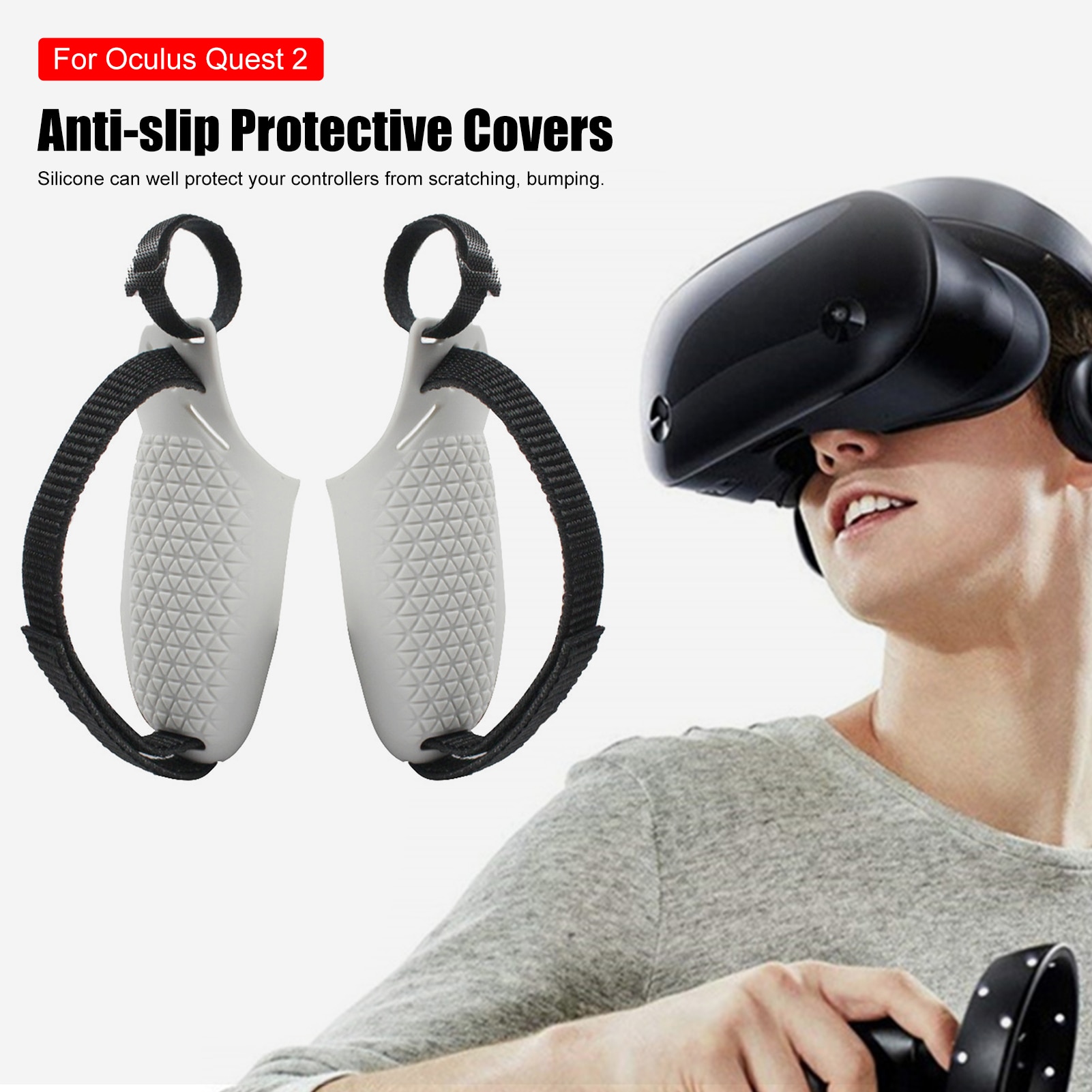 Voor Oculus Quest 2 Vr Touch Controller Grip Cover Anti-Slip Knuckle Band, verstelbare Handvat Beschermhoes Voor Quest 2/Rift Vr