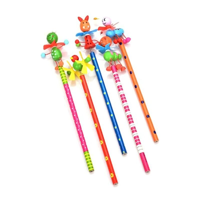 Wooden Windmill Cartoon Animals Pencil Kawaii Student Pencils Student Children Kids Personality Art Supplies Pencil Pen